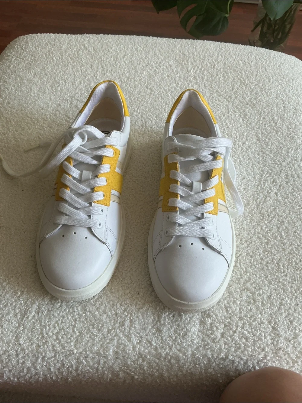 Tory Burch White and Yellow Women's Sneakers